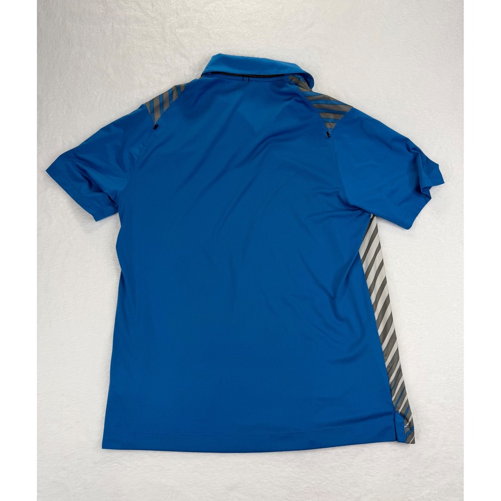 Nike Golf Tour Performance Dri-FIT Polo Shirt Blue Grey Striped Mens Large - Picture 10 of 10